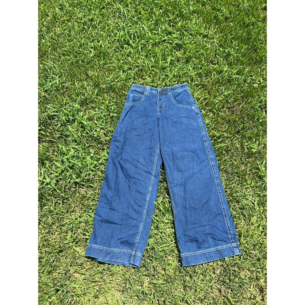 A.LAB Mega Rave Bunny Patch Jeans Size 28x31 Y2K Wide Leg JNCO Skater Rave Denim